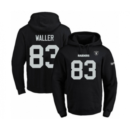 Football Men's Oakland Raiders #83 Darren Waller Black Name & Number Pullover Hoodie - Ujersey