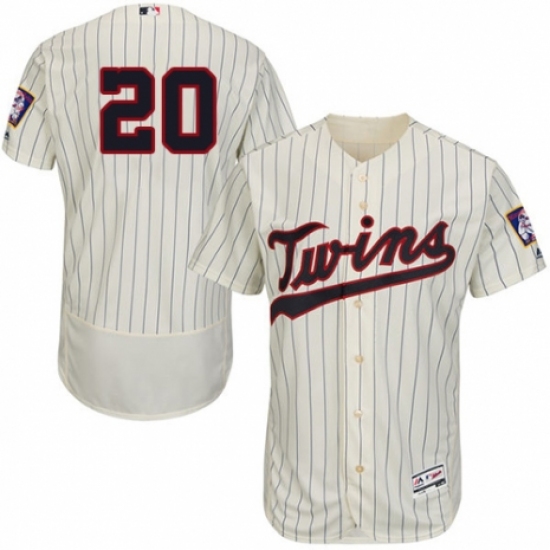 Men's Majestic Minnesota Twins #20 Eddie Rosario Authentic Cream Alternate Flex Base Authentic Collection MLB Jersey - Ujersey