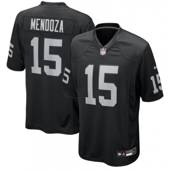 Men's Las Vegas Raiders #15 Fernando Mendoza Black 2026 Football Stitched Game Jersey - Ujersey