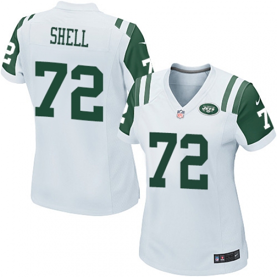 Women's Nike New York Jets #72 Brandon Shell Game White NFL Jersey - Ujersey