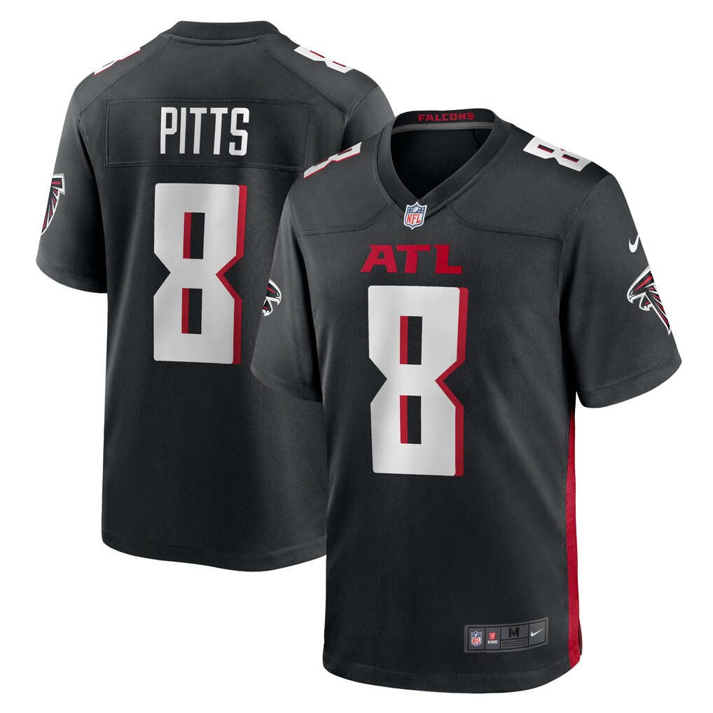 Men's Atlanta Falcons Kyle Pitts Nike Black 2021 NFL Draft First Round Pick Game Jersey - U-jersey