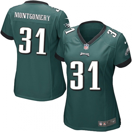 Women's Nike Philadelphia Eagles #31 Wilbert Montgomery Game Midnight Green Team Color NFL Jersey