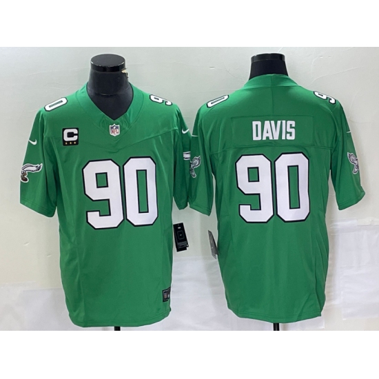 Men's Nike Philadelphia Eagles #90 Jordan Davis Green 2023 F.U.S.E. Vapor Untouchable C Stitched Football Jersey - Ujersey