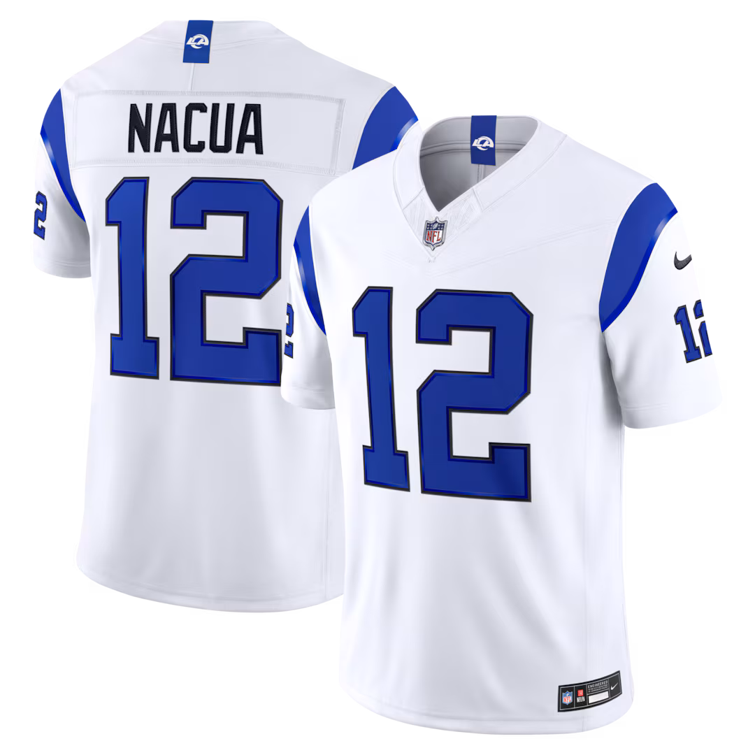 Men's Los Angeles Rams Puka Nacua Nike Fearsome White Vapor F.U.S.E. Stitched Limited Jersey - Ujersey