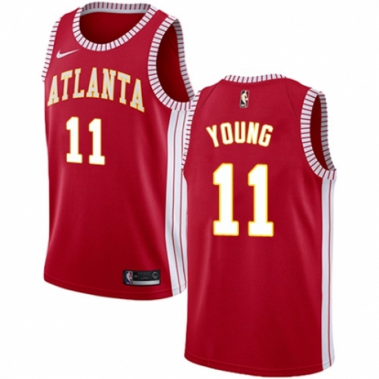 Men's Nike Atlanta Hawks #11 Trae Young Authentic Red NBA Jersey Statement Edition - Ujersey