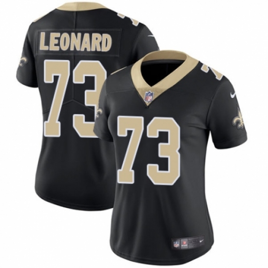 Women's Nike New Orleans Saints #73 Rick Leonard Black Team Color Vapor Untouchable Limited Player NFL Jersey - Ujersey