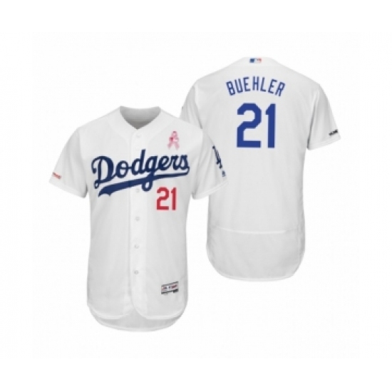 Men's Walker Buehler Los Angeles Dodgers #21 White 2019 Mothers Day Flex Base Home Jersey - Ujersey
