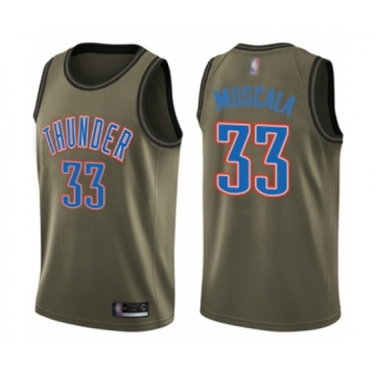 Men's Oklahoma City Thunder #33 Mike Muscala Swingman Green Salute to Service Basketball Jersey - Ujersey
