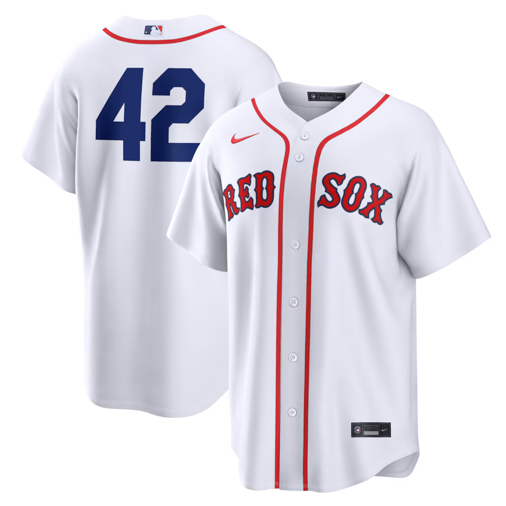 Men's Boston Red Sox Nike White Home 2026 Jackie Robinson Day Replica Jersey - Ujersey
