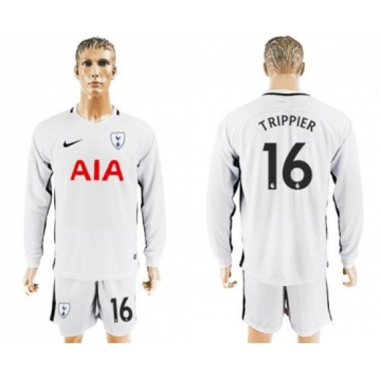 Tottenham Hotspur #16 Trippier Home Long Sleeves Soccer Club Jersey