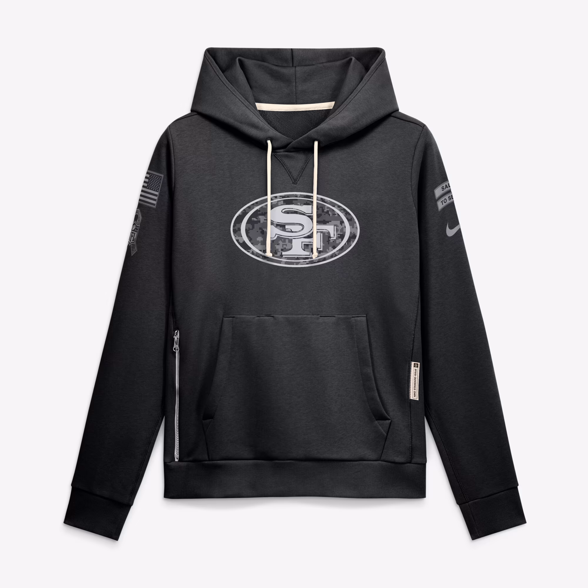 Women's San Francisco 49ers  Nike Black 2026 Salute to Service Sideline Dri-FIT Pullover Hoodie - Ujersey Shop