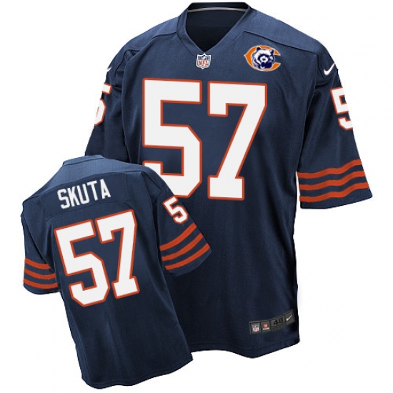 Men's Nike Chicago Bears #57 Dan Skuta Elite Navy Blue Throwback NFL Jersey