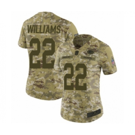 Women's Green Bay Packers #22 Dexter Williams Limited Camo 2018 Salute to Service Football Jersey - Ujersey