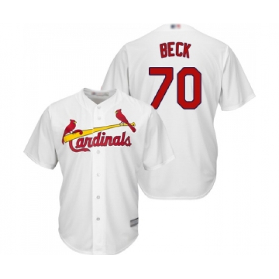 Men's St. Louis Cardinals #70 Chris Beck Replica White Home Cool Base Baseball Jersey - Ujersey