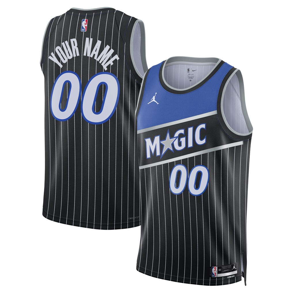 Unisex Orlando Magic Jordan Brand Black Swingman Custom Jersey - Statement Edition