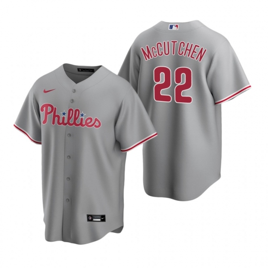 Men's Nike Philadelphia Phillies #22 Andrew McCutchen Gray Road Stitched Baseball Jersey - Ujersey