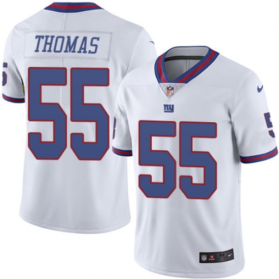 Youth Nike New York Giants #55 J.T. Thomas Limited White Rush Vapor Untouchable NFL Jersey - Ujersey