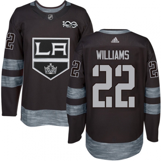 Men's Adidas Los Angeles Kings #22 Tiger Williams Premier Black 1917-2017 100th Anniversary NHL Jersey - Ujersey