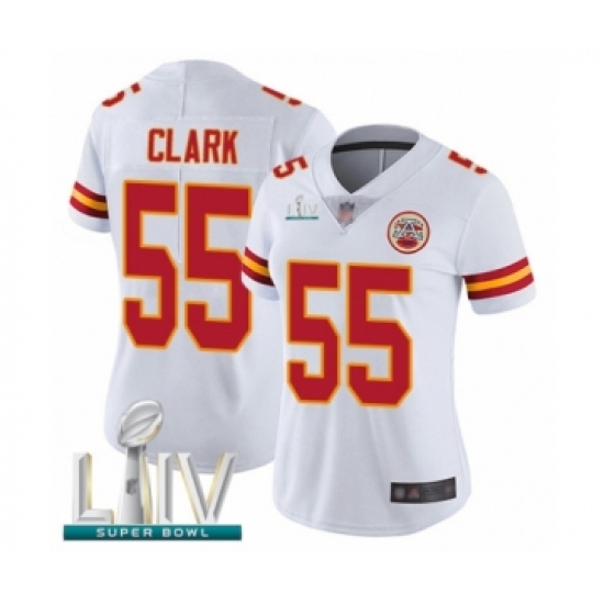 Women's Kansas City Chiefs #55 Frank Clark White Vapor Untouchable Limited Player Super Bowl LIV Bound Football Jersey - Ujersey