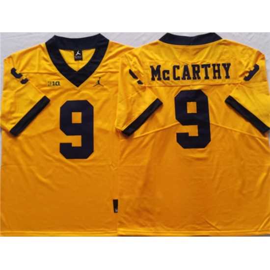 Men's Michigan Wolverines #9 McCARTHY Yellow Stitched Jersey - Ujersey