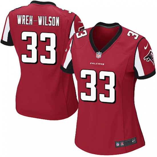 Women's Nike Atlanta Falcons #33 Blidi Wreh-Wilson Game Red Team Color NFL Jersey - Ujersey