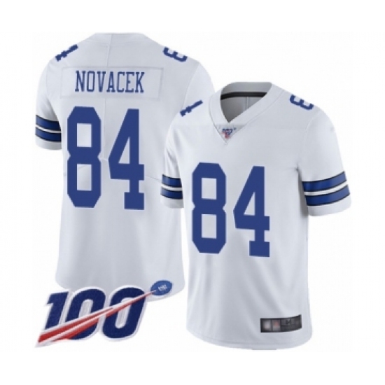 Men's Dallas Cowboys #84 Jay Novacek White Vapor Untouchable Limited Player 100th Season Football Jersey - Ujersey
