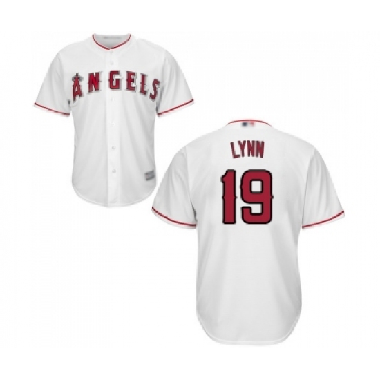 Men's Los Angeles Angels of Anaheim #19 Fred Lynn Replica White Home Cool Base Baseball Jersey - Ujersey