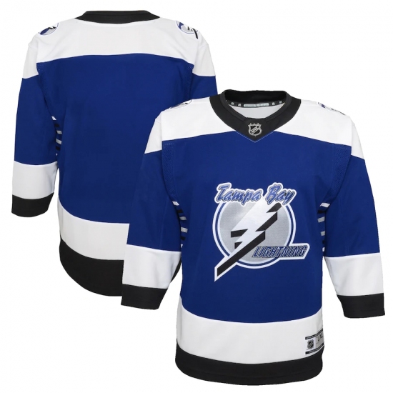 Youth Tampa Bay Lightning Blank Blue 2020-21 Special Edition Premier Jersey - Ujersey
