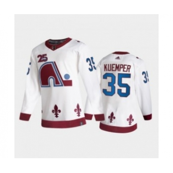 Men's Colorado Avalanche #35 Darcy Kuemper White 2021 Retro Special Edition Stitched NHL Jersey - Ujersey