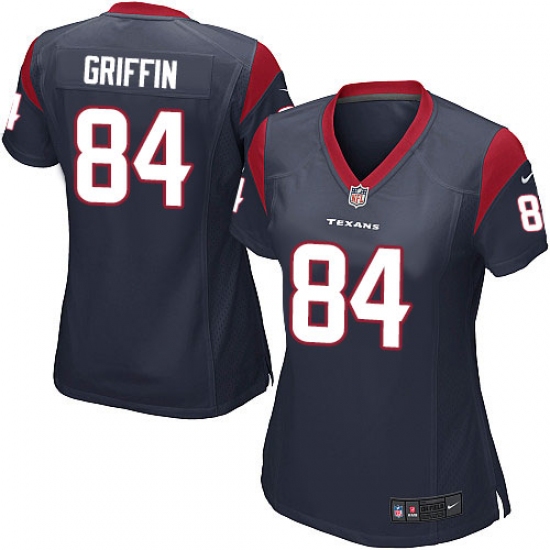 Women's Nike Houston Texans #84 Ryan Griffin Game Navy Blue Team Color NFL Jersey - Ujersey