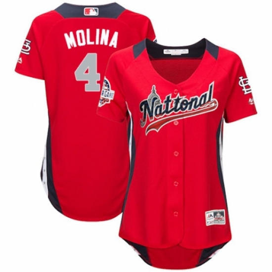 Women's Majestic St. Louis Cardinals #4 Yadier Molina Game Red National League 2018 MLB All-Star MLB Jersey - Ujersey