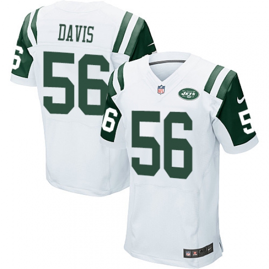Men's Nike New York Jets #56 DeMario Davis Elite White NFL Jersey - Ujersey