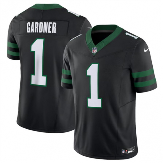 Men's New York Jets #1 Ahmad Sauce Gardner Black 2024 F.U.S.E. Vapor Untouchable Limited Football Stitched Jersey - Ujersey