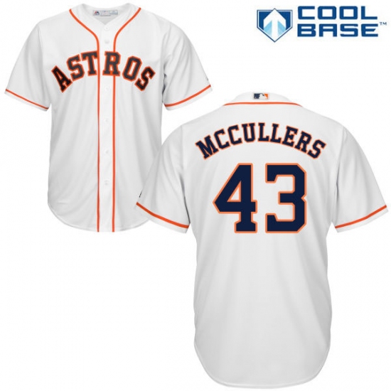 Men's Majestic Houston Astros #43 Lance McCullers Replica White Home Cool Base MLB Jersey - Ujersey