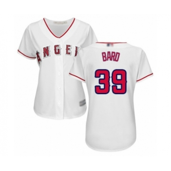 Women's Los Angeles Angels of Anaheim #39 Luke Bard Authentic White Home Cool Base Baseball Player Jersey - Ujersey