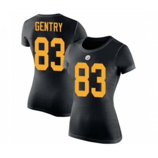 Women's Pittsburgh Steelers #83 Zach Gentry Black Rush Pride Name & Number T-Shirt - Ujersey