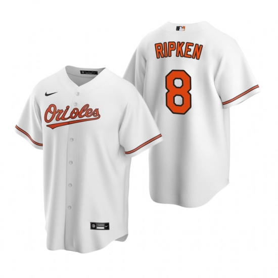 Men's Nike Baltimore Orioles #8 Cal Ripken Jr. White Home Stitched Baseball Jersey - Ujersey