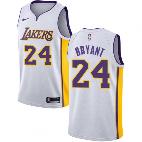 Youth Nike Los Angeles Lakers #24 Kobe Bryant Swingman White NBA Jersey - Association Edition - ujerseystore