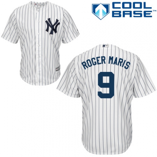 Men's Majestic New York Yankees #9 Roger Maris Replica White Home MLB Jersey - Ujersey