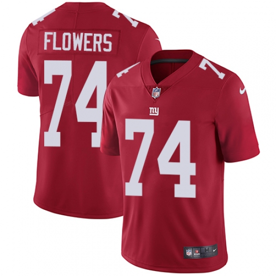 Men's Nike New York Giants #74 Ereck Flowers Red Alternate Vapor Untouchable Limited Player NFL Jersey - Ujersey