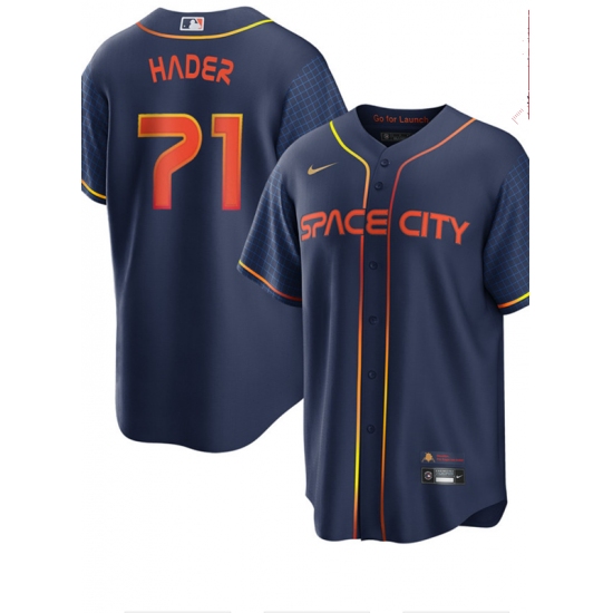 Men's Houston Astros #71 Josh Hader 2022 Navy Blue City Connect Cool Base Stitched Jersey - Ujersey