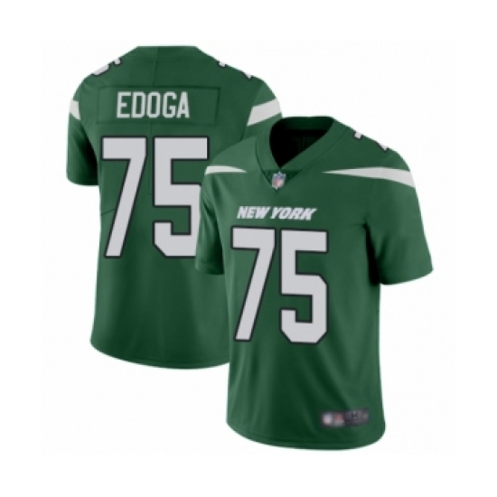 Men's New York Jets #75 Chuma Edoga Green Team Color Vapor Untouchable Limited Player Football Jersey - Ujersey
