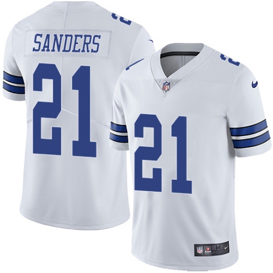 Men's Nike Dallas Cowboys #21 Deion Sanders White Vapor Untouchable Limited Player NFL Jersey - Ujersey