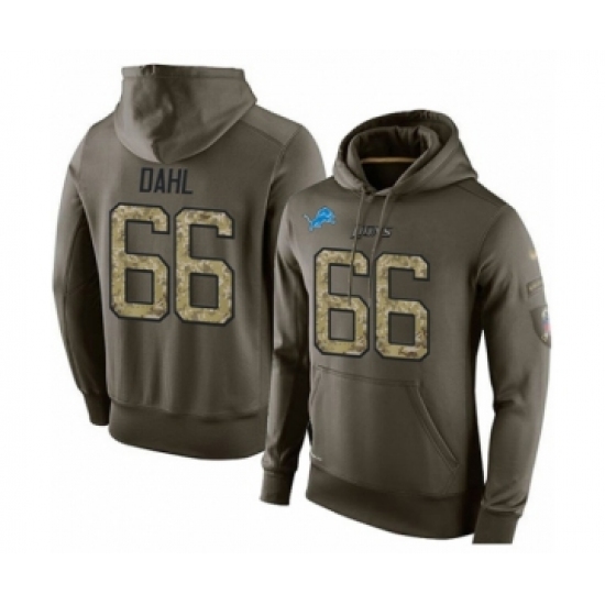 Football Men's Detroit Lions #66 Joe Dahl Green Salute To Service Pullover Hoodie - Ujersey