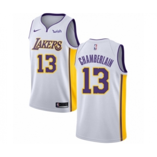 Women's Los Angeles Lakers #13 Wilt Chamberlain Authentic White Basketball Jersey - Association Edition - Ujersey