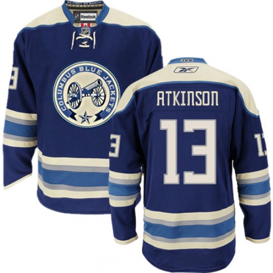 Men's Reebok Columbus Blue Jackets #13 Cam Atkinson Premier Navy Blue Third NHL Jersey - Ujersey