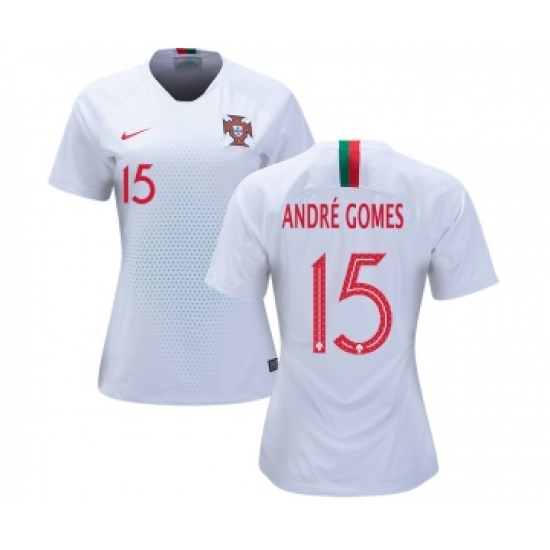 Women's Portugal #15 Andre Gomes Away Soccer Country Jersey