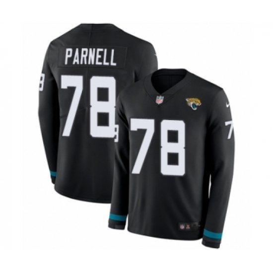 Men's Nike Jacksonville Jaguars #78 Jermey Parnell Limited Black Therma Long Sleeve NFL Jersey - Ujersey