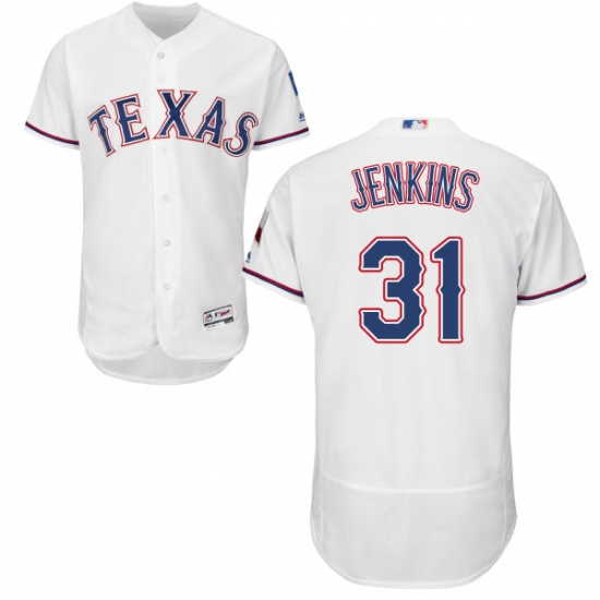 Men's Majestic Texas Rangers #31 Ferguson Jenkins White Flexbase Authentic Collection MLB Jersey - Ujersey