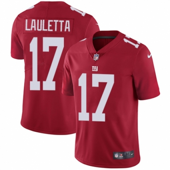 Men's Nike New York Giants #17 Kyle Lauletta Red Alternate Vapor Untouchable Limited Player NFL Jersey - Ujersey